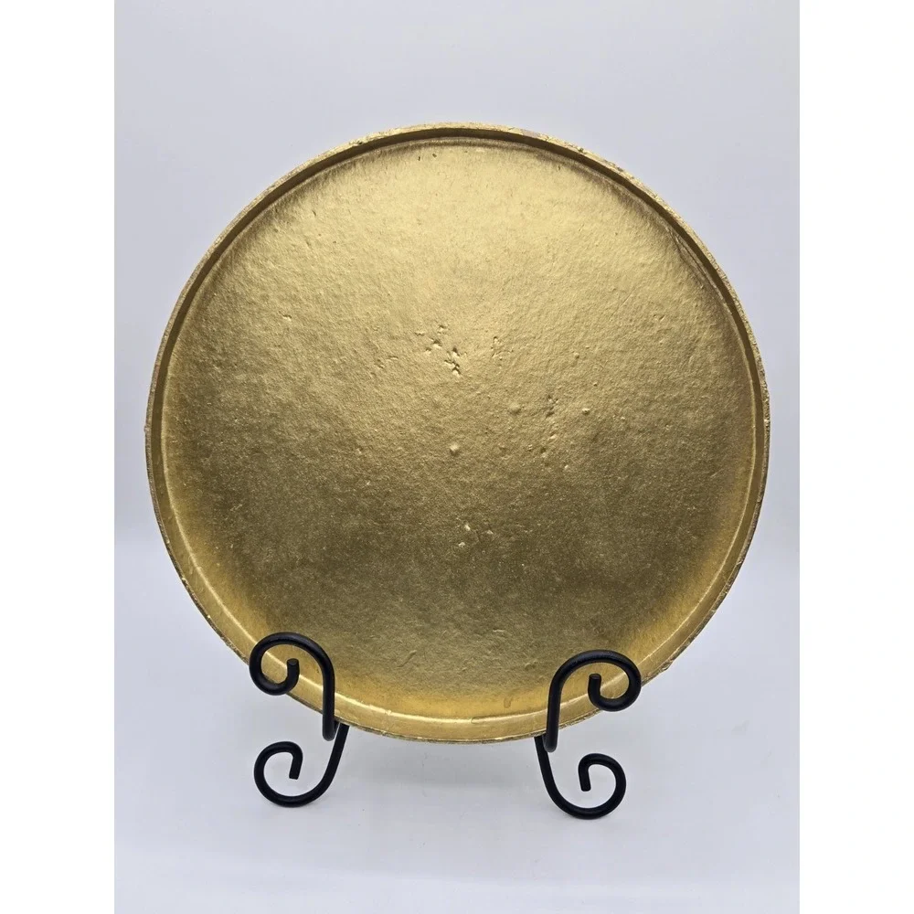 Vintage Cherub Wall Art Gold Gilt Plastic Florentine‎ Style Relief Plaque Decor